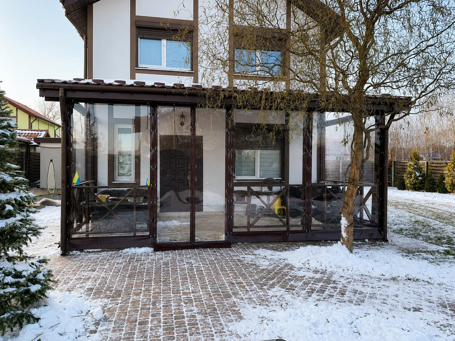 Тераса з м'якими ПВХ-вікнами, виготовлення на замовлення, Бориспіль